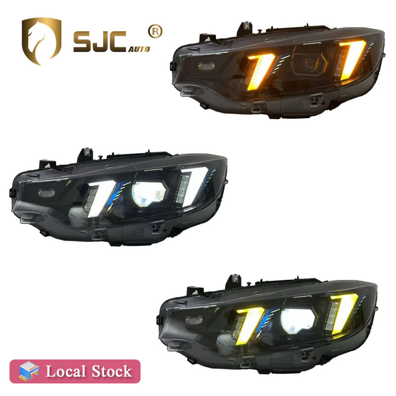 Sjc Snake-Eye Tri-Color LED Headlight Assembly For BMW 4 Series F32 / F80 / F82 2013-2019 Yellow