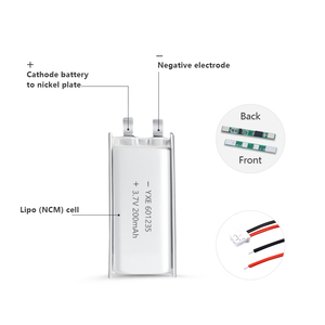 OEM/ODM卸売3.7V/200mah 601235マイクロポーチリチウムポリマーバッテリーセル安定した信頼性の高いポーチリチウムイオン電池 - Product Image 3