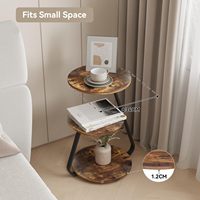 Table basse moderne avec 3 éclairages LED colorés, étagères de rangement à 3 niveaux, structure en acier, plateau en bois, design pliable - Ensemble pour salon et chambre