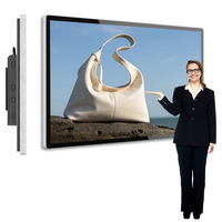 32 43 49 55 65 Inch Monitor Digital Signage Android Tipis untuk Dinding, Layar Sentuh 4K, Display Iklan untuk Restoran dan Ritel