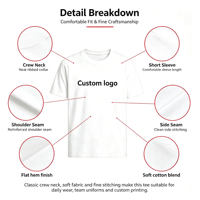 T-shirt Homme Respirant 180g Couleur Unie Manches Courtes pour Tenue Décontractée, Bureau et Activités Sociales en Extérieur – Grande Vente