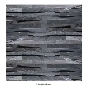 Fast Delivery Black Natural Slate Culture Stone For Wall Decoration