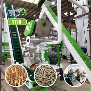 Línea de producción de pellets de paja de frijol rojo 1 T/H automatizada