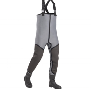 Waders de pêche en néoprène 4 mm 100% imperméables AVEC <span class=keywords><strong>BOTTES</strong></span> EN CAOUTCHOUC Protection de la poitrine Waders de pêche en plein air Waders de pêche à la mouche - Product Image 3