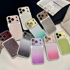 Funda de teléfono de lujo minimalista con degradado brillante para Apple 17 Pro Max, para iPhone 16/15, con protector de lente de cámara - Product Image 1