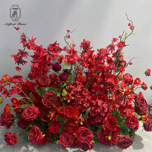 Flores Artificiales Rojo Borgoña para Mesa, Decoración para Banquetes, Eventos y Bodas, Flores Decorativas para Mesa y Pasillo, Ramo de Flores - Product Image 5