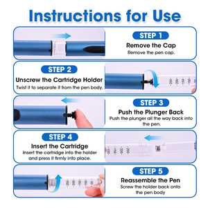Reusable V4 Metal Injection <b>Pen</b> with Glass Vial Rubber Stopper Precision Dose Click Mechanism <b>Pen</b> Injector for Daily Dosing - Product Image 4