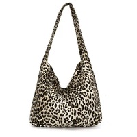 Sac fourre-tout tendance à pois grande capacité pour femme, sac de shopping en toile été-automne avec décoration léopard