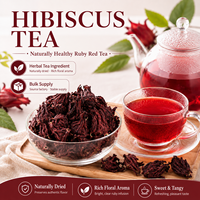 Teh Bunga Hibiscus Kering Premium 115g/Kotak-100% Teh Herbal Alami Bebas Kafein dalam Kemasan Massal untuk Kesehatan & Minuman Sehat