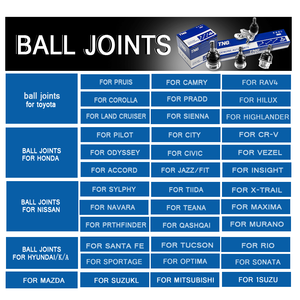 Pièces de suspension d'usine TNG Joint à rotule inférieur  Pour Toyota Honda Nissan Mazda Mitsubishi Subaru Suzuki Hyundai Kia - Product Image 2