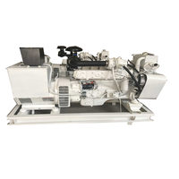 Nouveau groupe électrogène diesel marin silencieux de type ouvert certifié CCS de 100 kW, triphasé 220 V 400 V, refroidi par eau, démarrage électrique 24 V CC