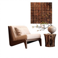 Fauteuil Canapé Multifonctionnel en Bois Massif Style Français Antique, Mobilier de Salon, Chaise à Dossier pour Maison, Homestay, Balcon, Design de Créateur
