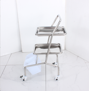 TRO-KF2021 Chariot à instruments Mayo médical en acier inoxydable à double tige réglable en hauteur Table Mayo - Product Image 5