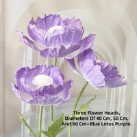 3 fleurs de pavot artificielles en papier faites à la main pour la décoration de mariage, de fête, de maison ou de fenêtre