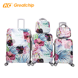 20120 New ABS PC Printing Trolley Cabin Luggage Hard Handbag Suitcase Make up Bag 5pcs sets 12"14"20"24"28"