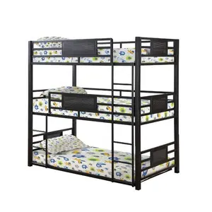 Goedkope Kids 3 Stapelbed Heavy Duty Metalen Stalen Volwassen Triple Bed Metalen Stapelbed Volwassen