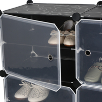 Meuble de Rangement à Chaussures en Plastique 12 Niveaux Organisateur pour 36 Paires pour Chambre, Placard, Couloir ou Entrée