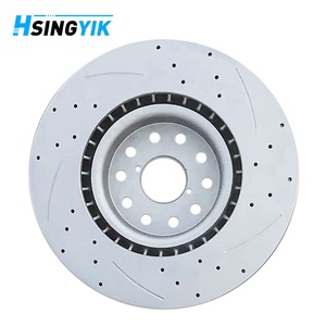 Rotor de freno de disco delantero ranurado perforado recubierto izquierdo o derecho 26300-FE070 para Subaru <span class=keywords><strong>Impreza</strong></span> <span class=keywords><strong>WRC</strong></span> WRX STI - Product Image 2