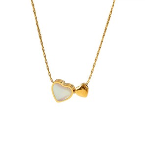 Collar de Acero Inoxidable con Colgante en Forma de Corazón, Chapado en Oro de 18K, Diseño Simple y Elegante para Mujer, Venta al Por Mayor - Product Image 5