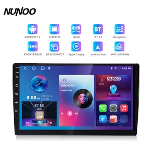 Nunoo pemutar DVD mobil, layar sentuh Android mobil 9/10 inci GPS Stereo sistem navigasi Radio Audio otomatis elektronik Video mobil