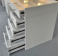 Table de maquillage moderne avec éclairage LED, personnalisable, avec plusieurs tiroirs, design personnalisé, vente en gros en usine