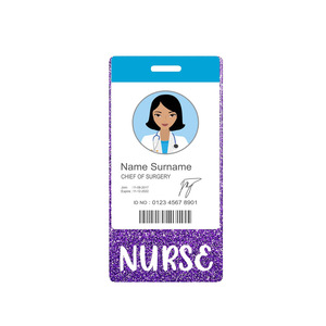 Cross-border NURSE <b>glitter</b> acrylic board, vertical version, hospital nurse badge/name identification label wholesale. - Product Image 2