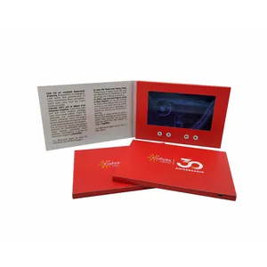 Quảng cáo khuyến mại video Brochure 7 inch LCD video thiệp chúc mừng Thẻ quà tặng kỹ thuật số HD màn hình lời mời cho tiếp thị