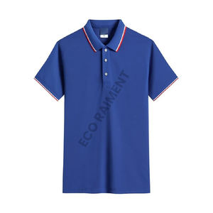 Polos sólidos con logotipo OEM para hombre, todos los tamaños, Material de LICRA de algodón de alta calidad, tejido de secado rápido estirable - Product Image 1