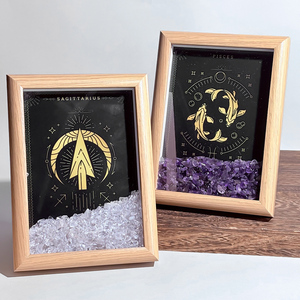 Wholesale Natural Healing Crystal Gravel Chips Twelve Constellations Photo Frame for <strong>Gift</strong> or Home Decoration - Product Image 4