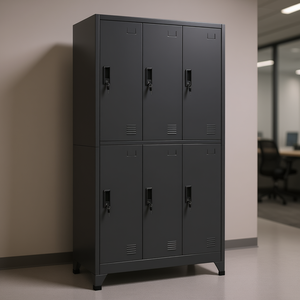 Armario de Almacenamiento de 35.4 x 17.7 x 70.9 Pulgadas, Acero Antracita, Doble Nivel, para Garaje u Oficina - Product Image 2