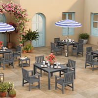 Chaise de jardin d'extérieur gris toute saison, chaise de salle à manger de patio à dossier incurvé pour jardin et terrasse