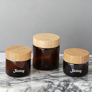Wholesale 30g 50g 60g 100g Wooden Lid <b>Glass</b> Jar for Cosmetic Oil Cosmetic Cream Jar 20ml 15ml 10ml 5ml Cream <b>Container</b> Jar - Product Image 1