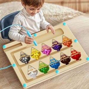 Tablero Magnético de Madera para Preescolar, con Diseño de Helado y Dinosaurios, Laberinto de Números y Colores, Juguetes Montessori - Product Image 2