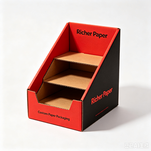 Caja de Exhibición Ranurada Ecológica Personalizada con Asa, Embalaje Minorista de Papel Kraft Corrugado para Gafas y Tazas, Almacenamiento de Regalos - Product Image 4
