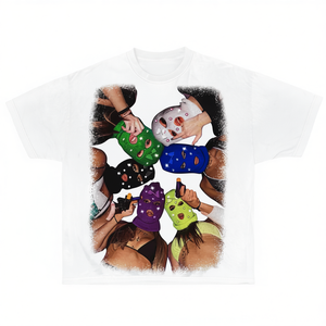 Camiseta Gráfica Oversize para Mujer, Cuello Redondo, Manga Corta, Estampado Digital, 100% Algodón Jersey, Estilo Streetwear Y2K - Product Image 1