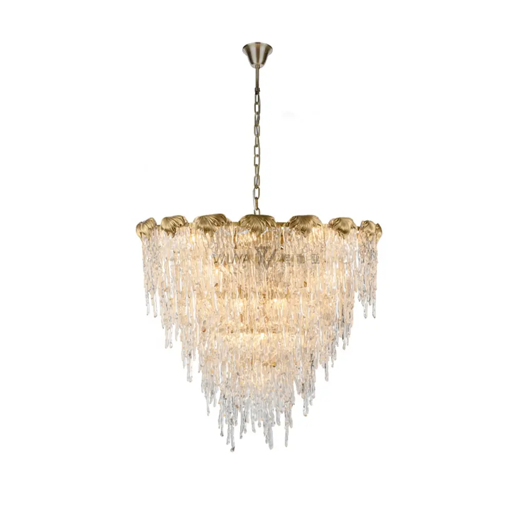 Hot sell brass Indoor luxury pendant lights decoration Handmade glass lamp villa pendant lamp home modern chandelier lighting