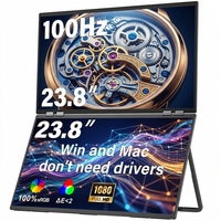 Monitor Portátil InnoView de 23.8 Pulgadas FHD, Diseño Plegable y Apilable, USB-C/HDMI, Monitor Dual para Laptop, Mac, Windows
