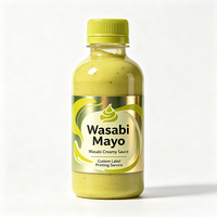 Étiquettes de bouteilles de wasabi et de mayonnaise Haoxuan OEM, autocollants adhésifs imperméables imprimés UV sur PET pour l'emballage de sauces