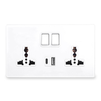 LangYeao Evrensel Çift Prizler, Tip-C 18W USB, 146x86mm Anahtarlı Kontrol Güvenlik Kapağı, İngiltere/ABD/AB için