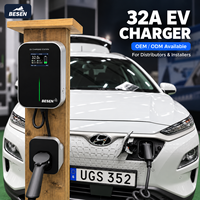 Chargeur de voiture électrique BESEN 32A 7kW, borne de recharge pour véhicules électriques avec prise de type 2