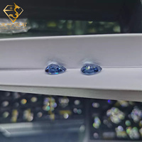 Royal Blue VVS Moissanite Diamond 1.0CT 2.0CT Pear Cut Colorful Moissanite Stone for Moissanite Ring Earrings