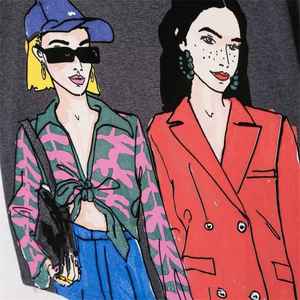 T-shirts à manches courtes ajustés à la mode estivale à col rond avec logo personnalisé en vente chaude pour filles et femmes - Product Image 2