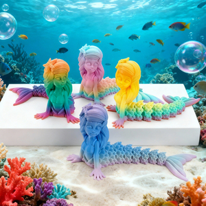 Vashine <span class=keywords><strong>3D</strong></span> imprimé personnalisé figurine sirène coloré PLA jouet maison ornements Joint mobile Sea-<span class=keywords><strong>maid</strong></span> matériaux écologiques Toi - Product Image 1