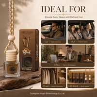 Flacon d'huile parfumée pour voiture de 8 ml en gros, diffuseur de parfum suspendu avec couvercle en bois pour grossistes et importateurs