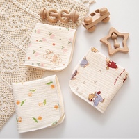 Serviette carrée en gaze de coton froissée réutilisable à 6 couches, à bords renforcés, pour bébé (linge d'épaule et bavoir anti-bave), et lingette douce pour enfants