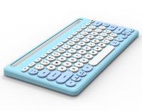 Ultra-tipis 78 tombol Mode ganda dapat diisi ulang nirkabel untuk Keyboard Bluetooth Mini USB portabel pemegang Slot ponsel pintar