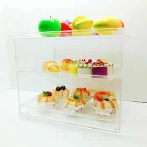 Vitrine de acrílico personalizada para padaria, exibição de pastelaria e bolos, donuts e break