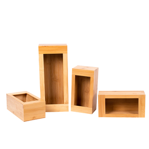 4 pcs bamboo food bag storage box case
