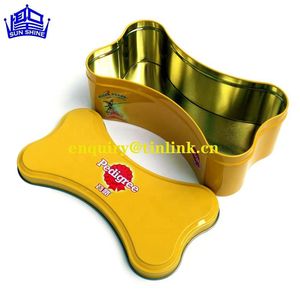Cão osso forma lata caixa pet food brinquedo metal lata armazenamento recipiente - Product Image 6
