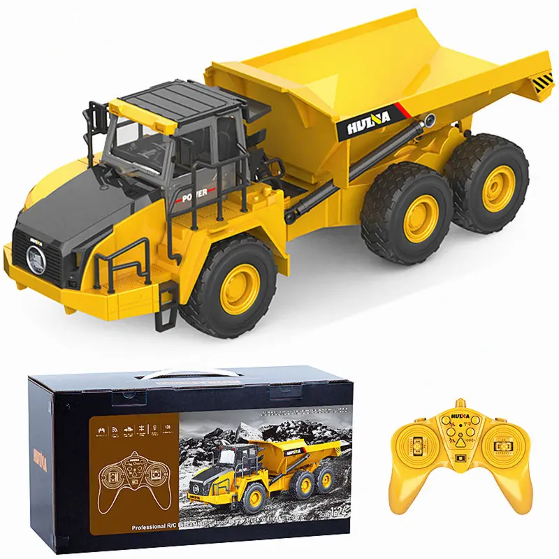 Newly RC Dumper HUINA 1568 Remote Control Alloy Dump Truck Tractor 2.4GHz Model Engineering Vehicle Excavator Toys hot selling